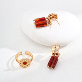 Red Agate Flame Earrings