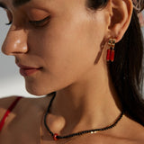 Red Agate Flame Earrings