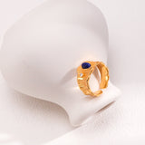 Golden Wave Lapis lazuli ring