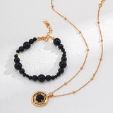 Black Agate Strength Bracelet