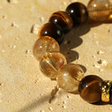 Tiger Eye Rutilated Quartz Wealth and Success Bracelet