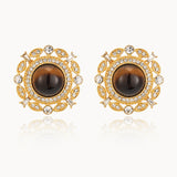 Starry Orbit Tiger’s Eye Studs