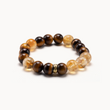 Tiger Eye Rutilated Quartz Wealth and Success Bracelet